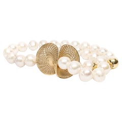 14 Karat Yellow Gold - Unique Freshwater Pearls Modern collier, 