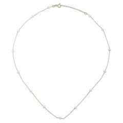 Freshwater Pearls in 14 Karat Gold Chain Necklace, Pearl Necklace