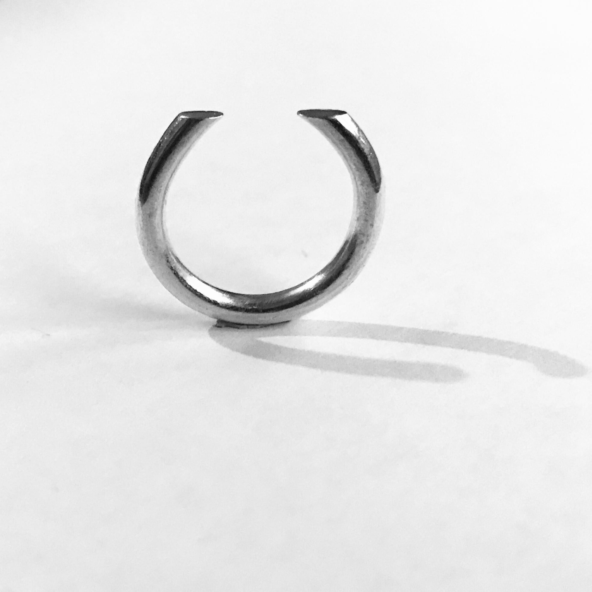 Artisan Sterling silver Round band open Ring (DCG)(W) For Sale