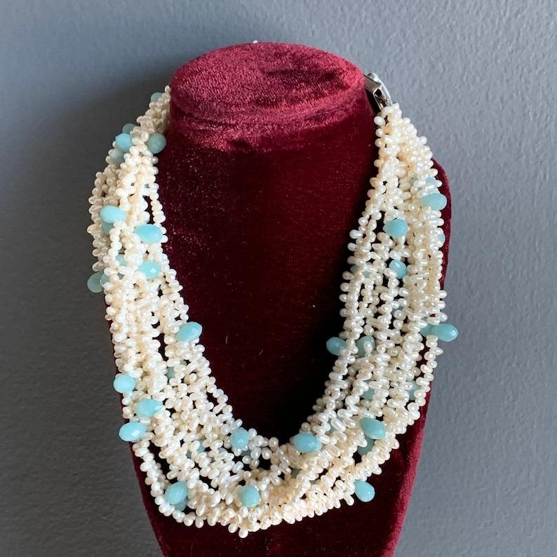 Freshwater Pearls Torsade Choker Necklace For Sale 3