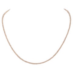 Collana di perle coltivate d'acqua dolce rosa da 3-3,5 mm Chiusura in oro bianco 14 carati