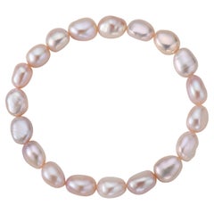 Freshwater Pink Button Pearl Stretch Bracelet