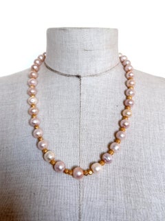 Freshwater Pink Pearl Necklace 12–14 mm with Vintage 1980s Clasp – One of a Kind