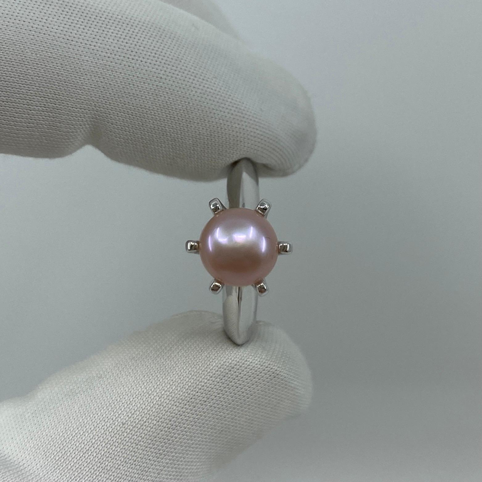 Freshwater Pink Pearl Solitaire 925 Sterling Silver Solitaire Ring 3