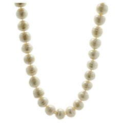 Freshwater Rose Baroque Pearl Necklace with Sterling Silver Gemstone clasp