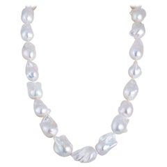 Freshwater White Baroque Shaped Pearl Necklace Endless