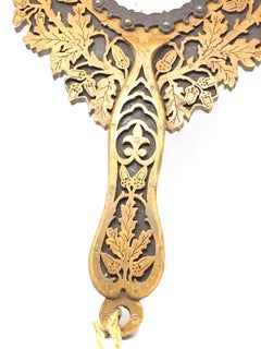 Fret Work Folk Art Handheld Vanity Mirror, circa 1890s, Austria