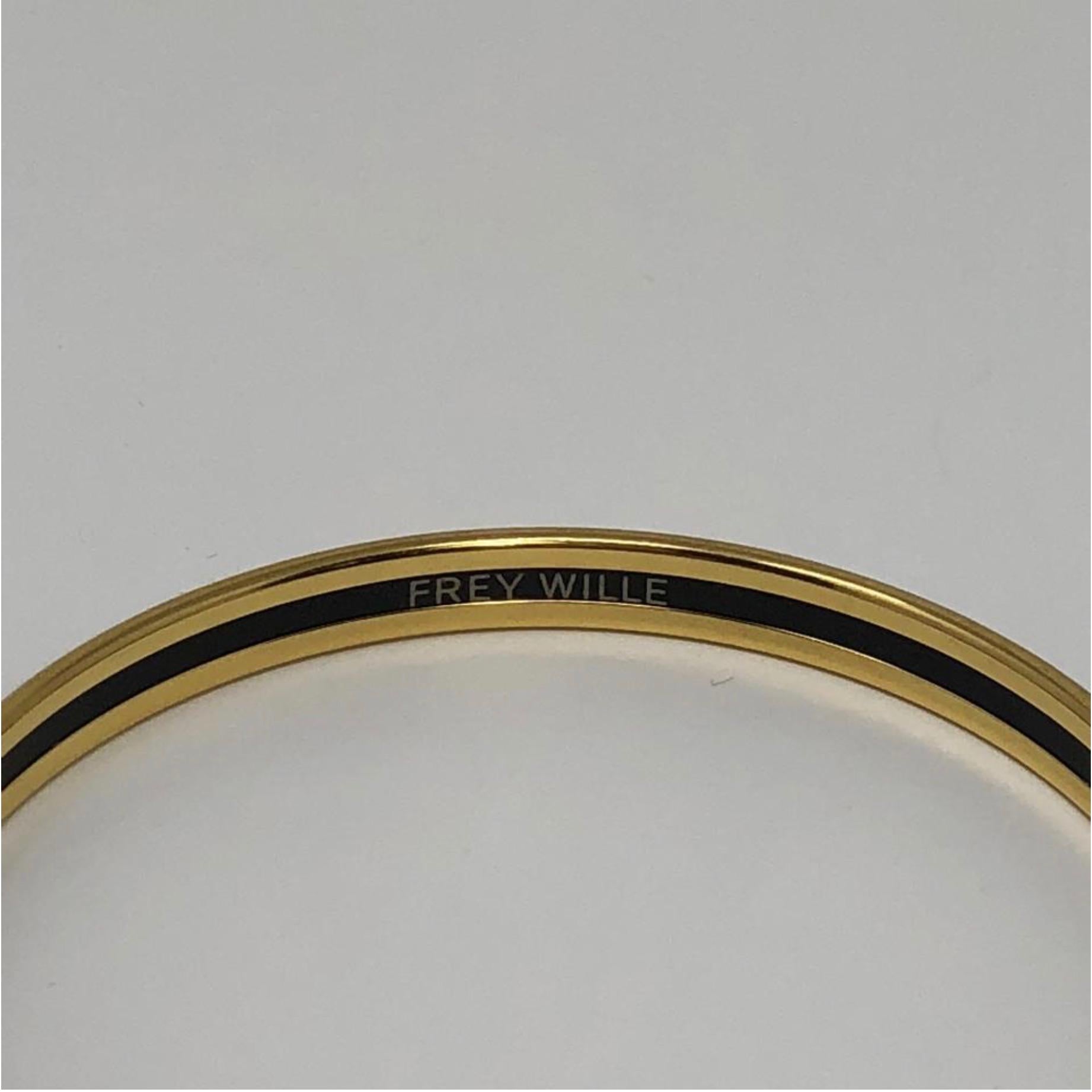 MODEL - Frey Wille 14k Yellow Gold Bordered Bangle Ulta Magic Sphinx Bangle

CONDITION - Exceptional! No signs of wear.

SKU - 2208-FL

ORIGINAL RETAIL PRICE - 515 + tax

MATERIAL - Gold and Enamel

WEIGHT - NA

DIMENSIONS - 2.5 inch Diameter, .25