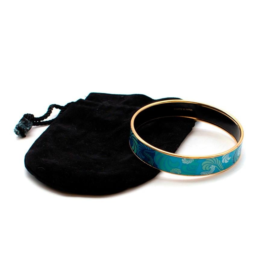 Frey Wille 24 Karat Gold-Plated Diva Blue Bordered Bangle In Excellent Condition In London, GB