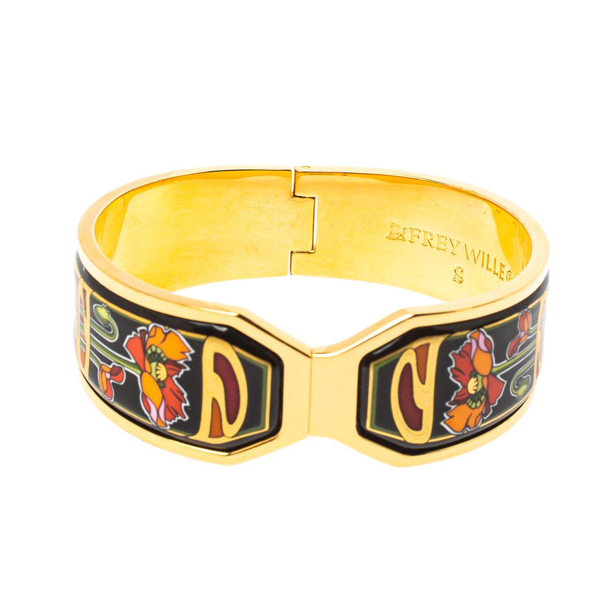 Frey Wille Gold Plated Fire Enamel Hommage a Alphonse Mucha Contessa  Bracelet S at 1stDibs