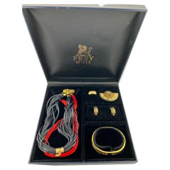 Used Frey Wille Hommage A' Gustav Klimt Earrings, Ring, Necklace, Bracelet Set
