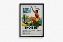 1957 original poster by Freychet - Rallye camping international Thoissey
