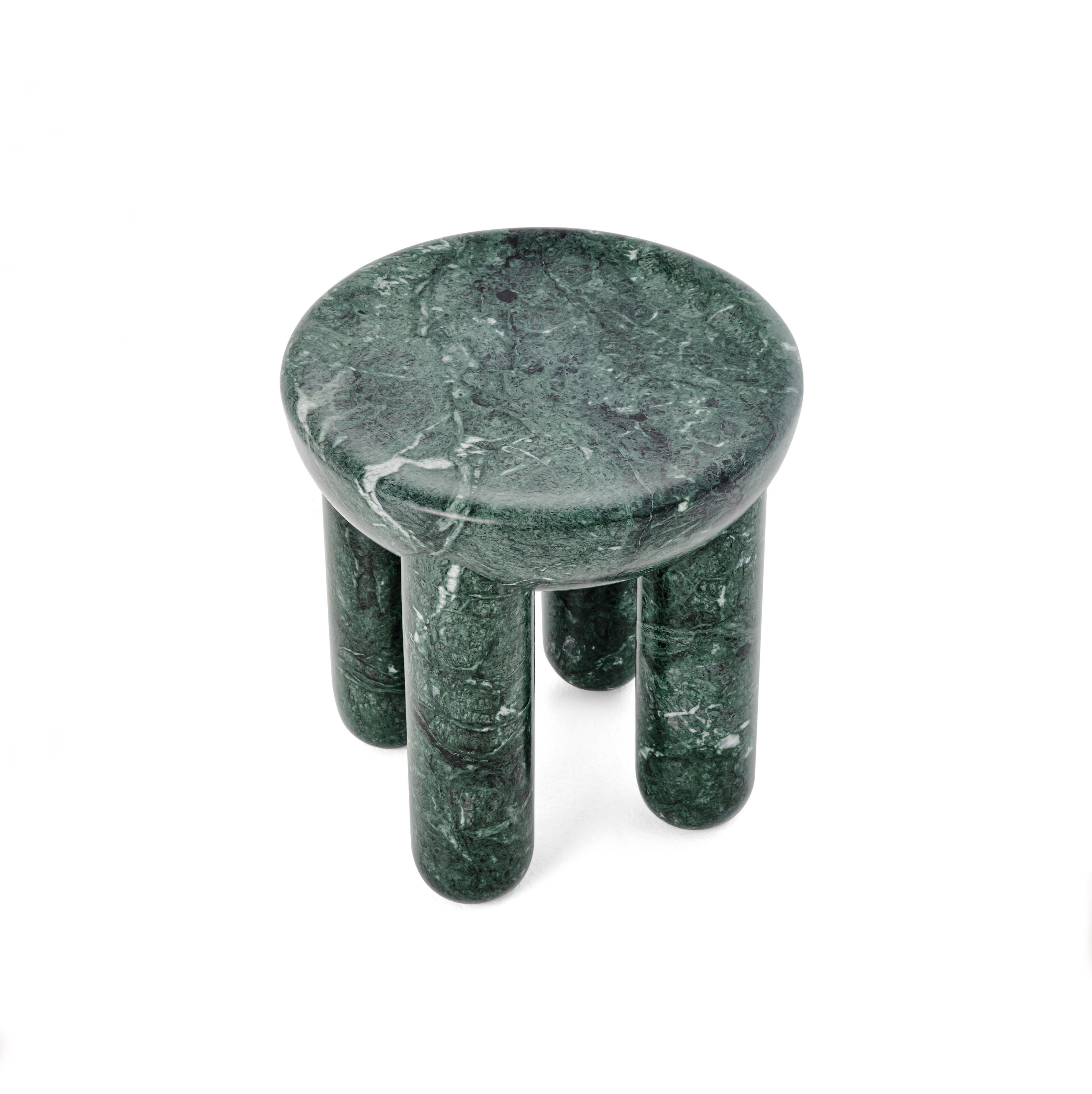 Coffee tables “Freyja” cut off large slabs of green marble designed as a limited edition piece. Each piece’s pattern and texture are unique, making it a sought-after collector’s item.

Gently rounded coffee tables “Freyja” created as an homage to