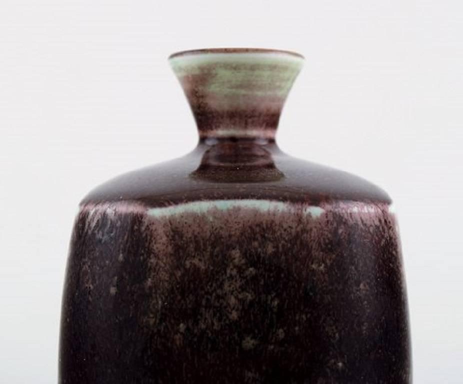 Swedish Friberg Studio Hand Ceramic Vase, Unique, Aniara Glaze