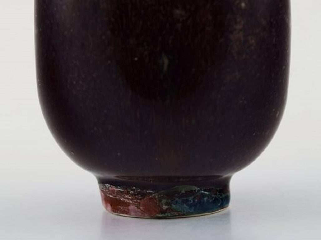 Friberg Studio Hand Ceramic Vase, Unique, Aniara Glaze In Excellent Condition In Copenhagen, DK