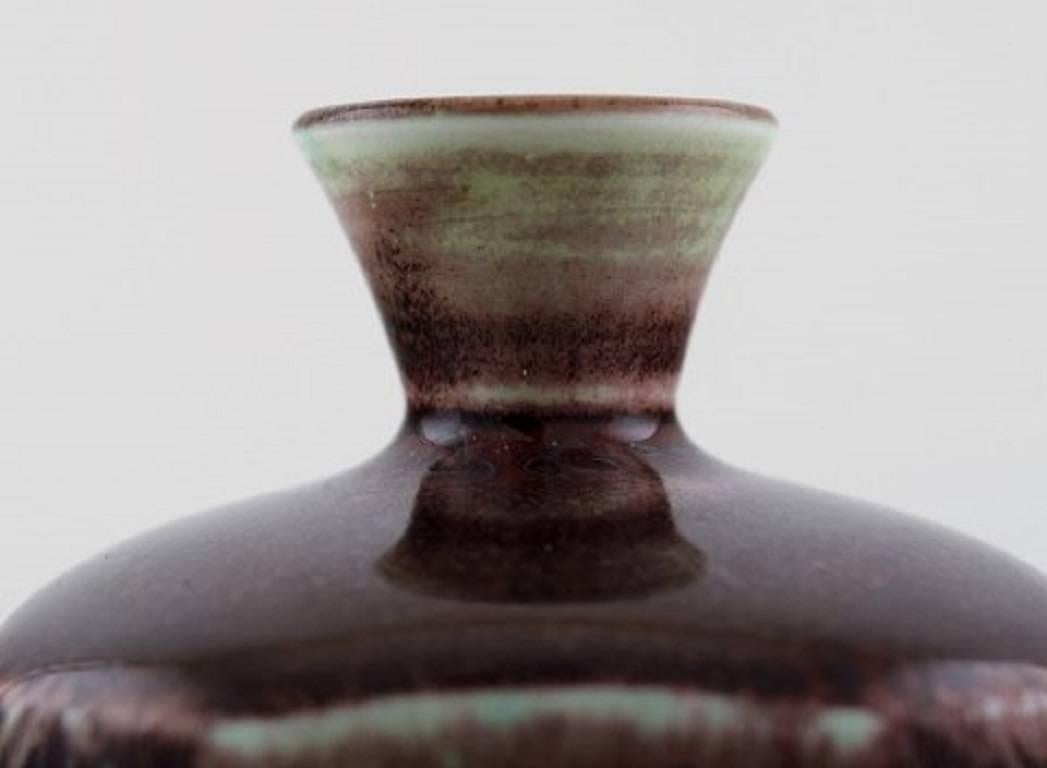 20th Century Friberg Studio Hand Ceramic Vase, Unique, Aniara Glaze