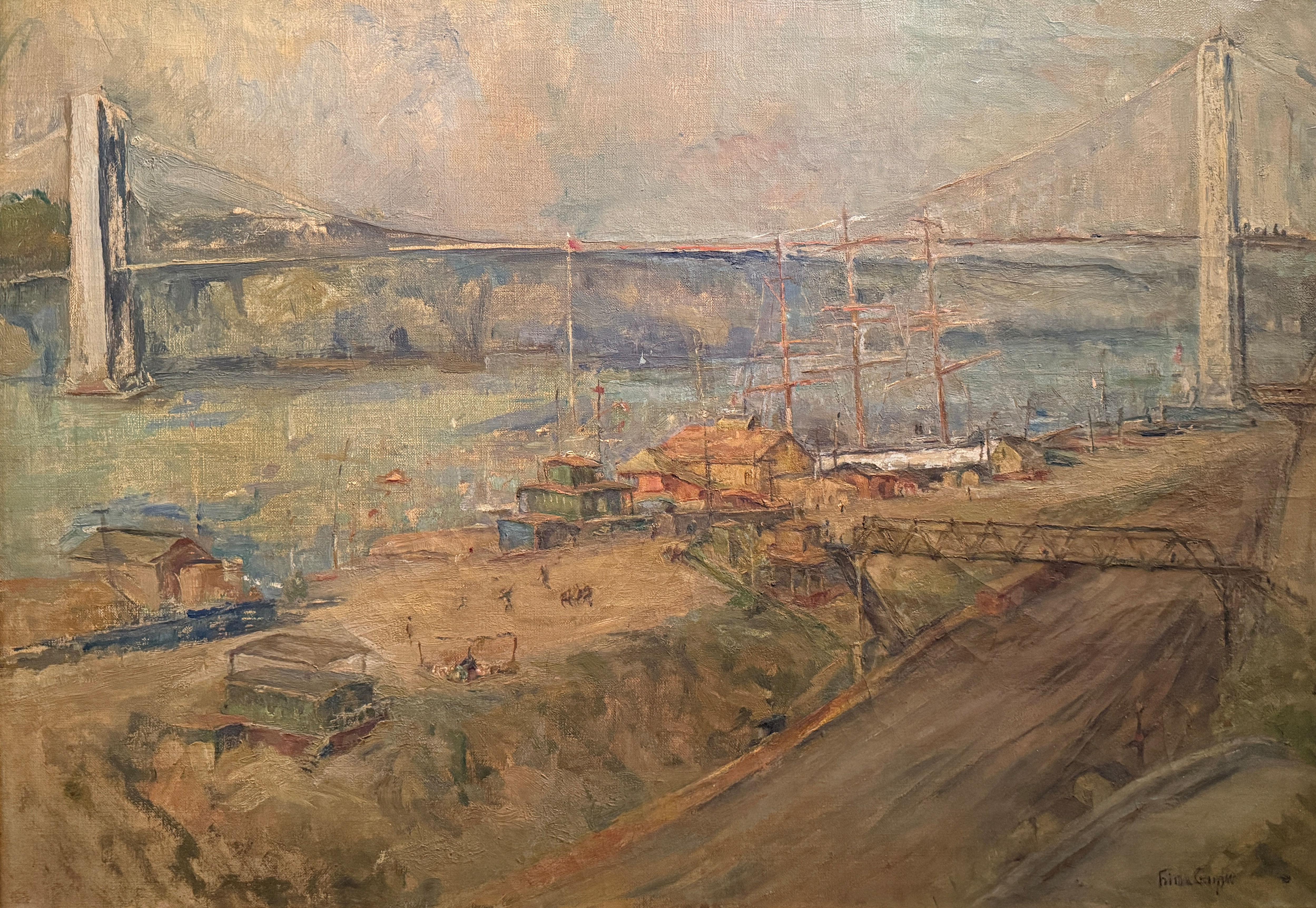 "Costruire l'autostrada del Westside" Frida Gugler, scena urbana di New York del 1930