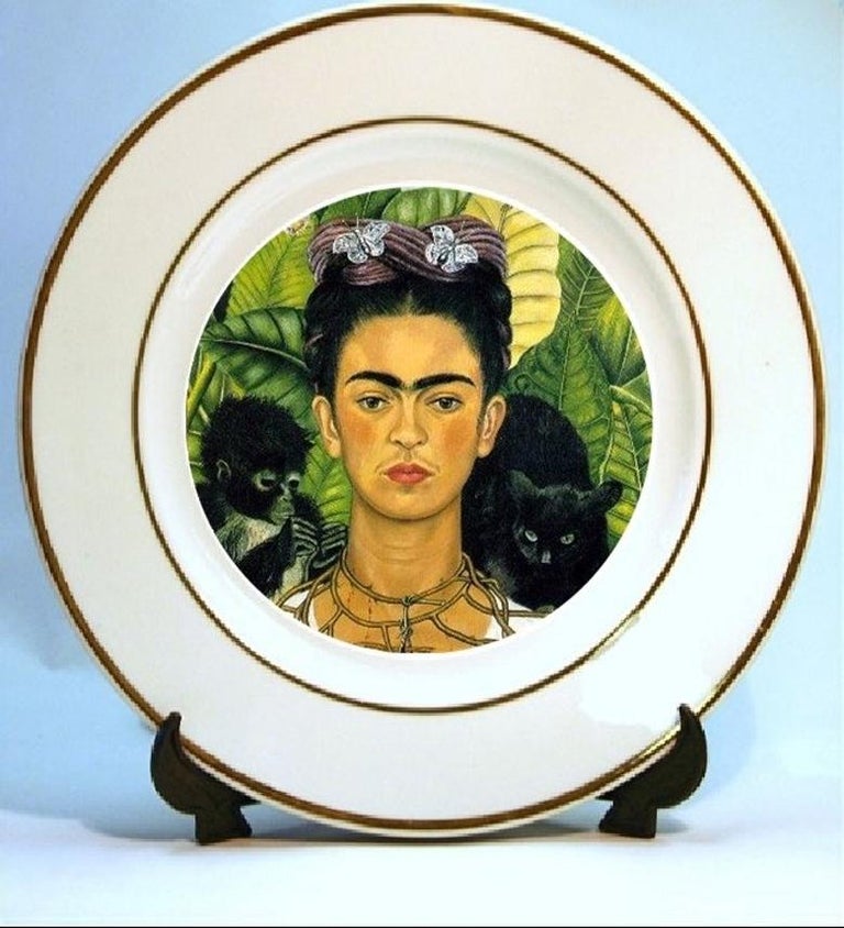 Frida Kahlo Portrait Print - SELF-PORTRAIT WITH MONKEY (artist plate)