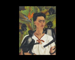 Frida Kahlo Self-Portrait, after Oil Painting by Expressionist Artist