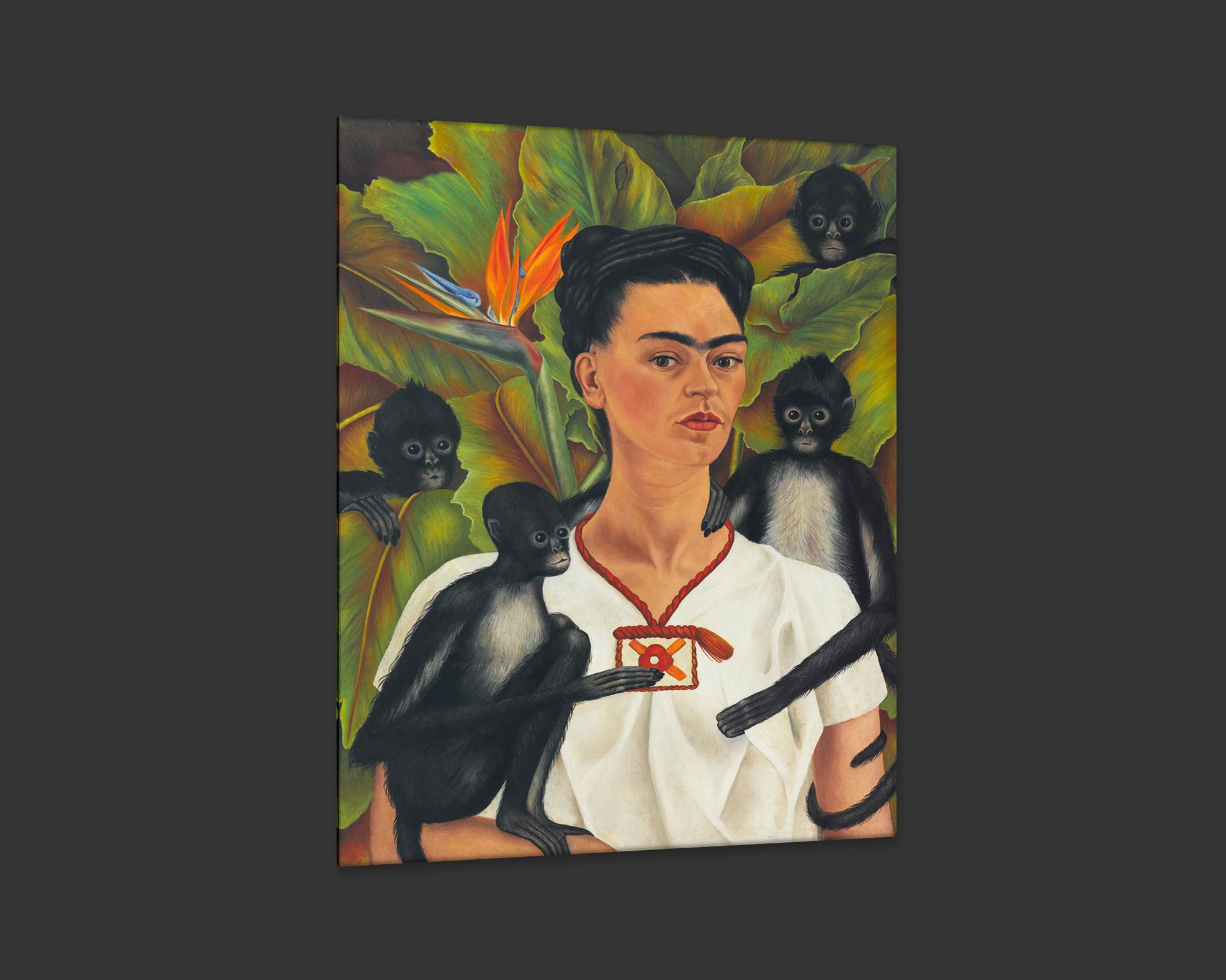 Mexican Frida Kahlo Self-Portrait, after Oil Painting by Expressionist Artist For Sale