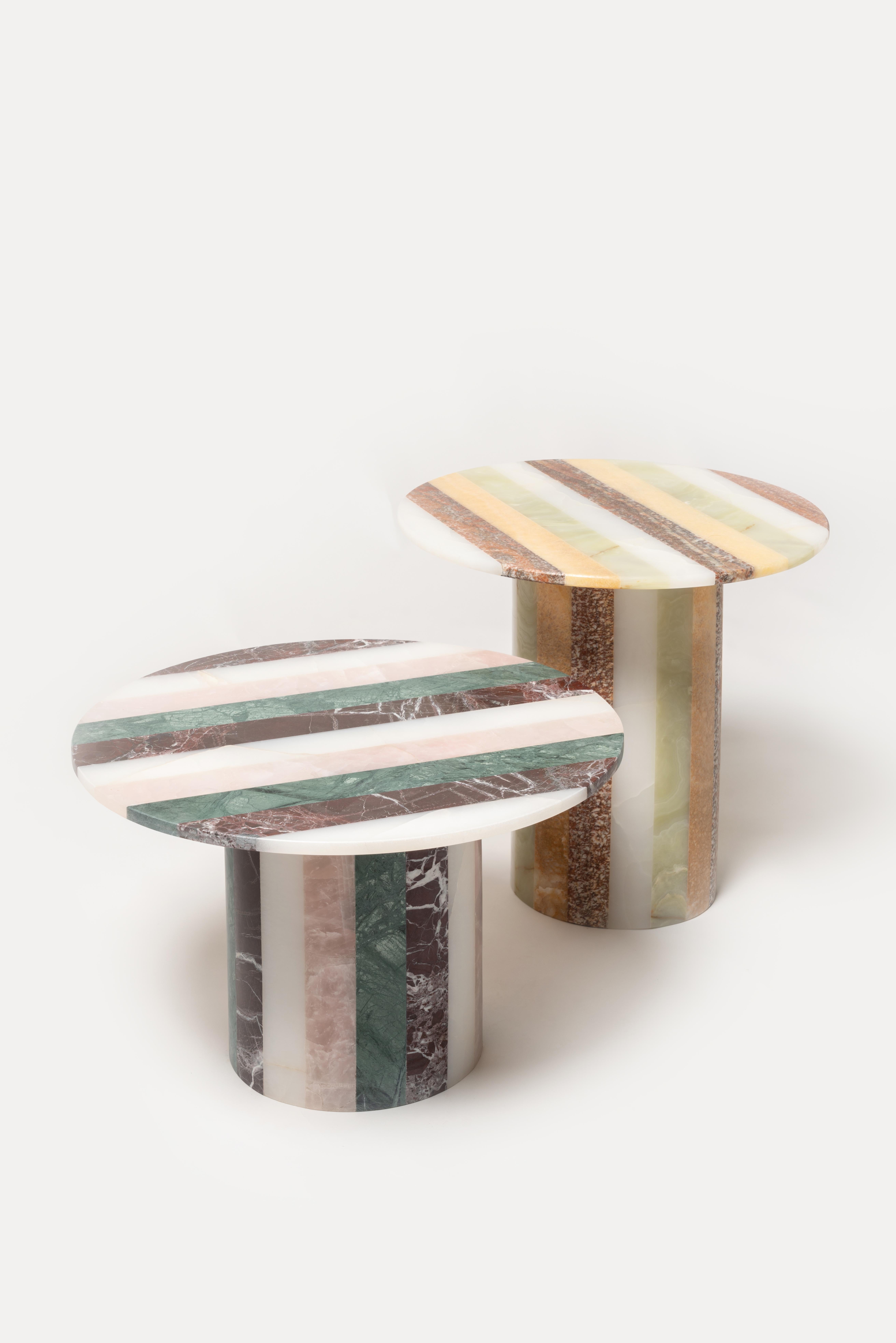 Contemporary Frida Table in Onyx and marble by Studio Gaïa For Sale