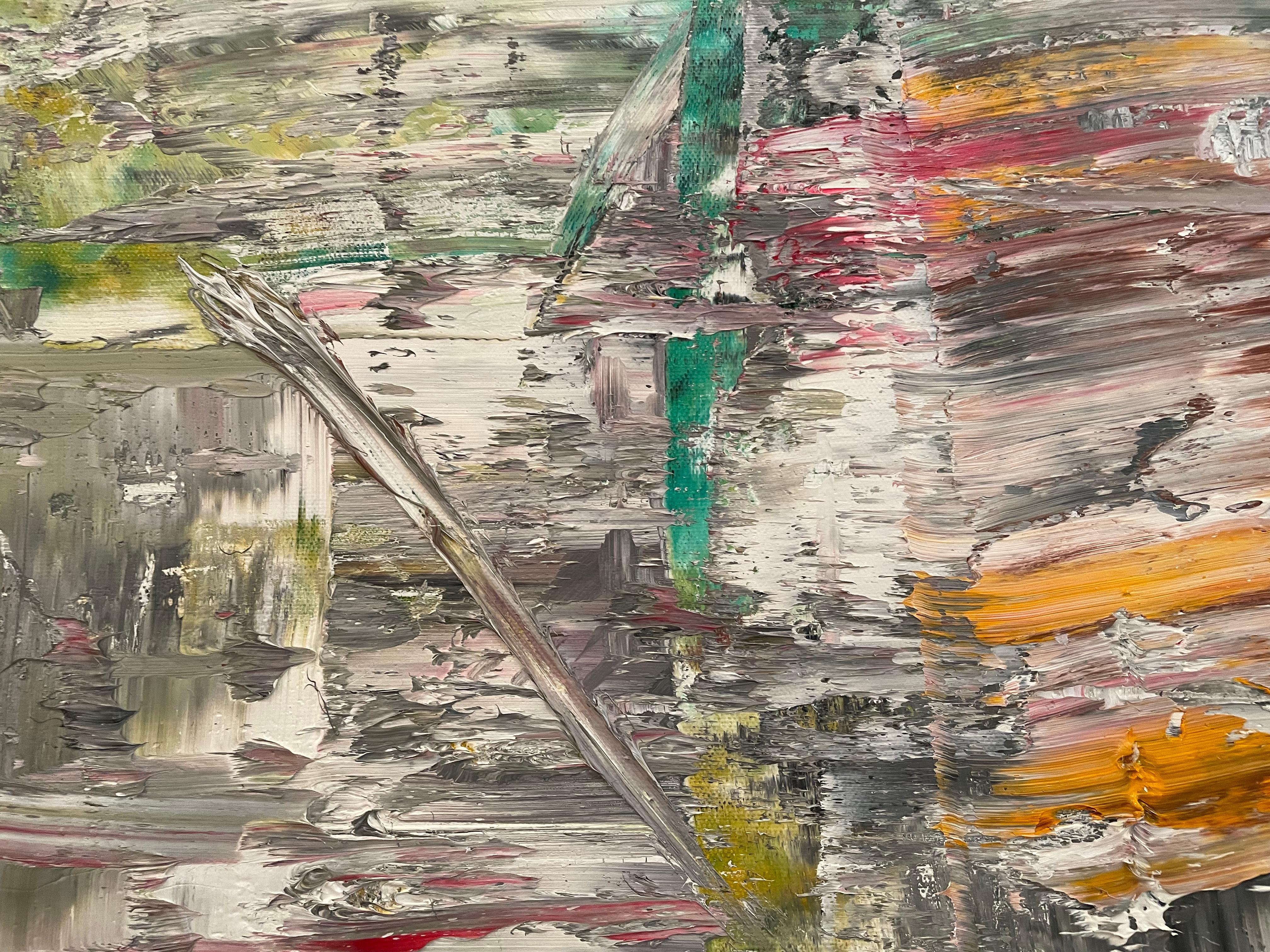 'Chroma Dreams' di Frida Willis - Espressionismo astratto in verde, bianco e rosso in vendita 2