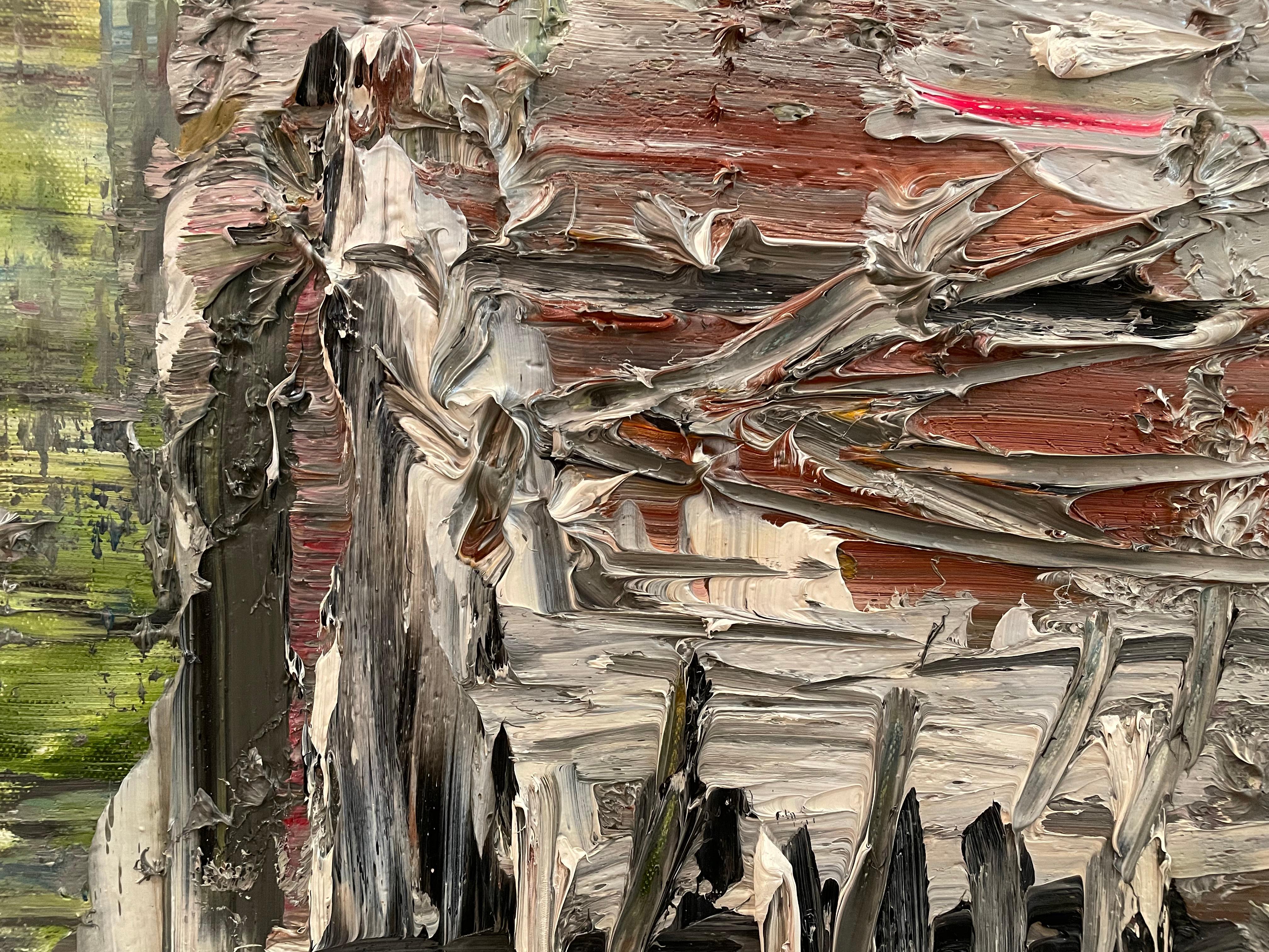'Chroma Dreams' di Frida Willis - Espressionismo astratto in verde, bianco e rosso in vendita 4