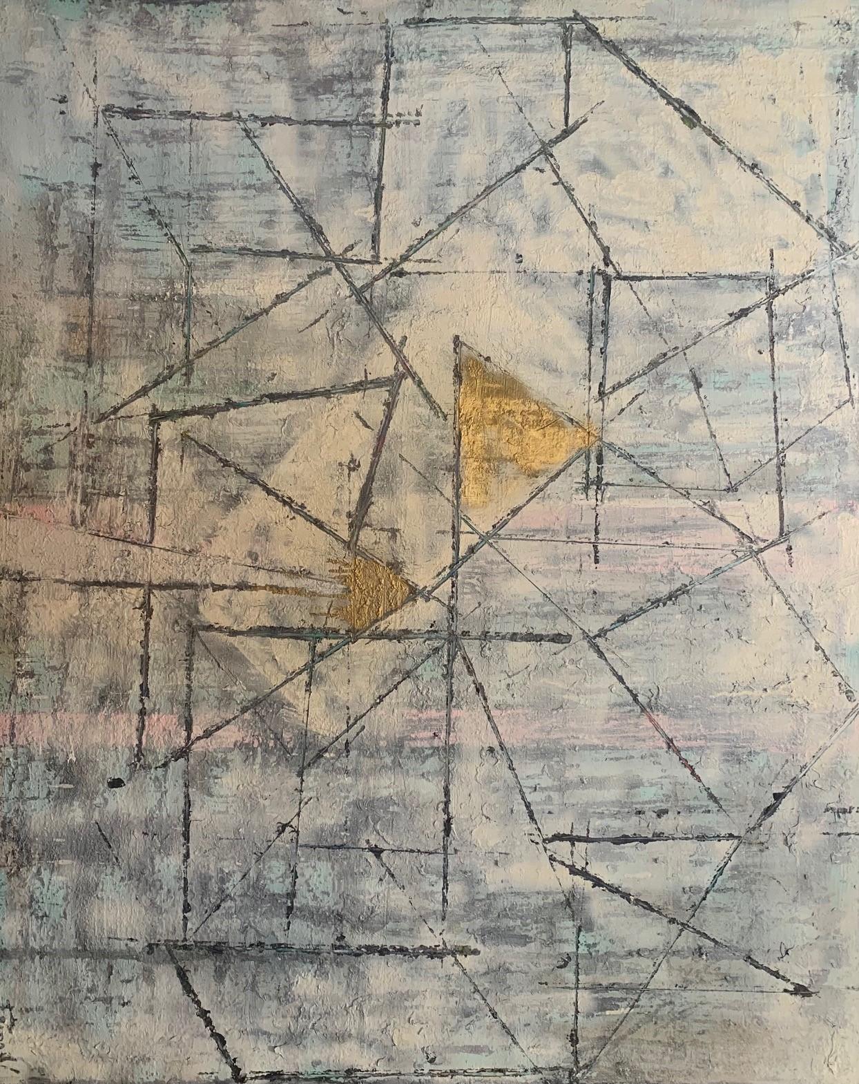‘Untitled’ Geometric, Abstract Art Mixed Media Contemporary Painting By Frida - Mixed Media Art by Frida Willis