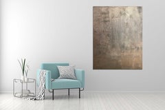 ‘Untitled’ Contemporary Metallic Grey Abstract Mixed Media By Frida 2021