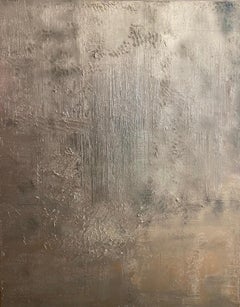 ‘Untitled’ Contemporary Metallic Grey Abstract Mixed Media By Frida 2021