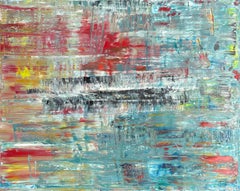 "Armonia", astratto colorato e vibrante, olio d'impasto firmato, 48x60 pollici