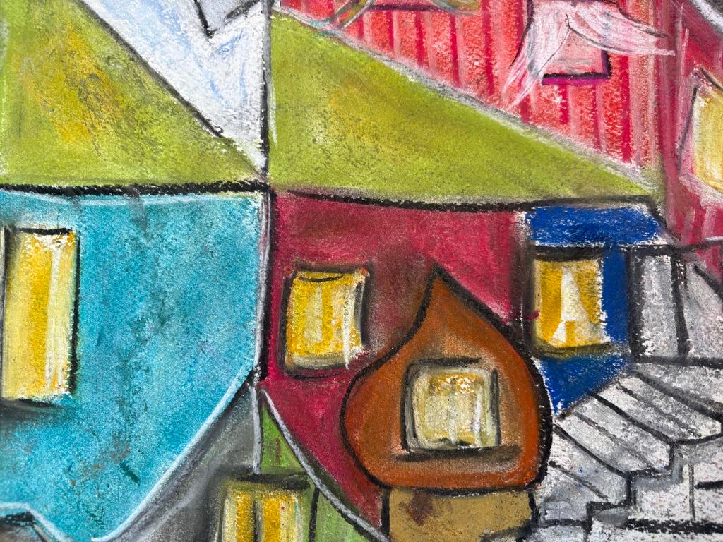 « Maisonettes » de Frida Willis - Bright City Apartments - Paysage urbain constructiviste en vente 4
