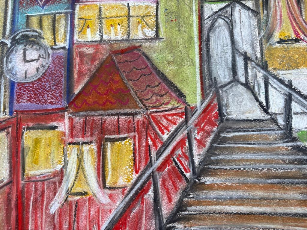 « Maisonettes » de Frida Willis - Bright City Apartments - Paysage urbain constructiviste en vente 5
