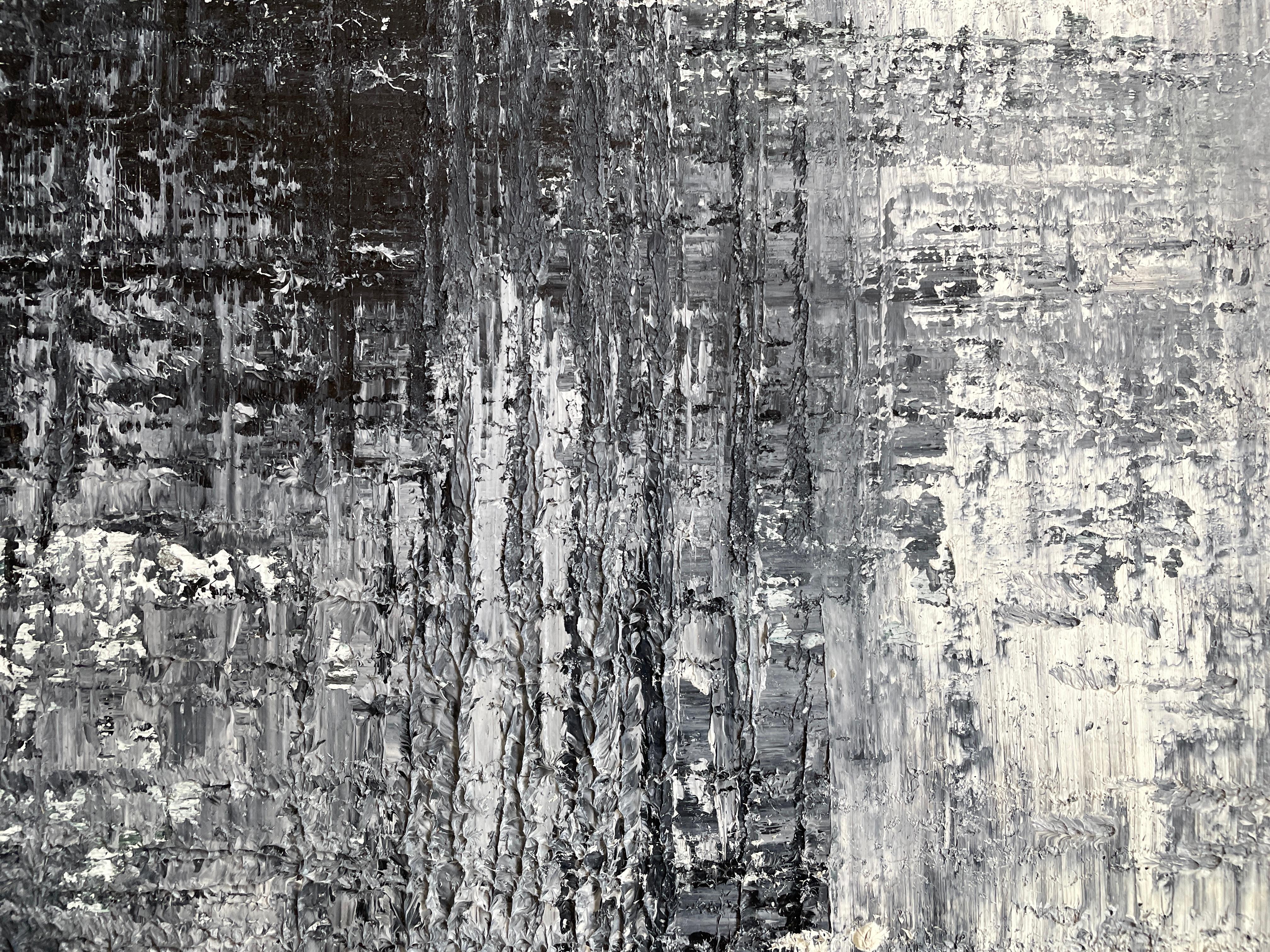 « Marshmallow Rising » de Frida Willis, expressionniste abstraite noire et blanche en vente 2