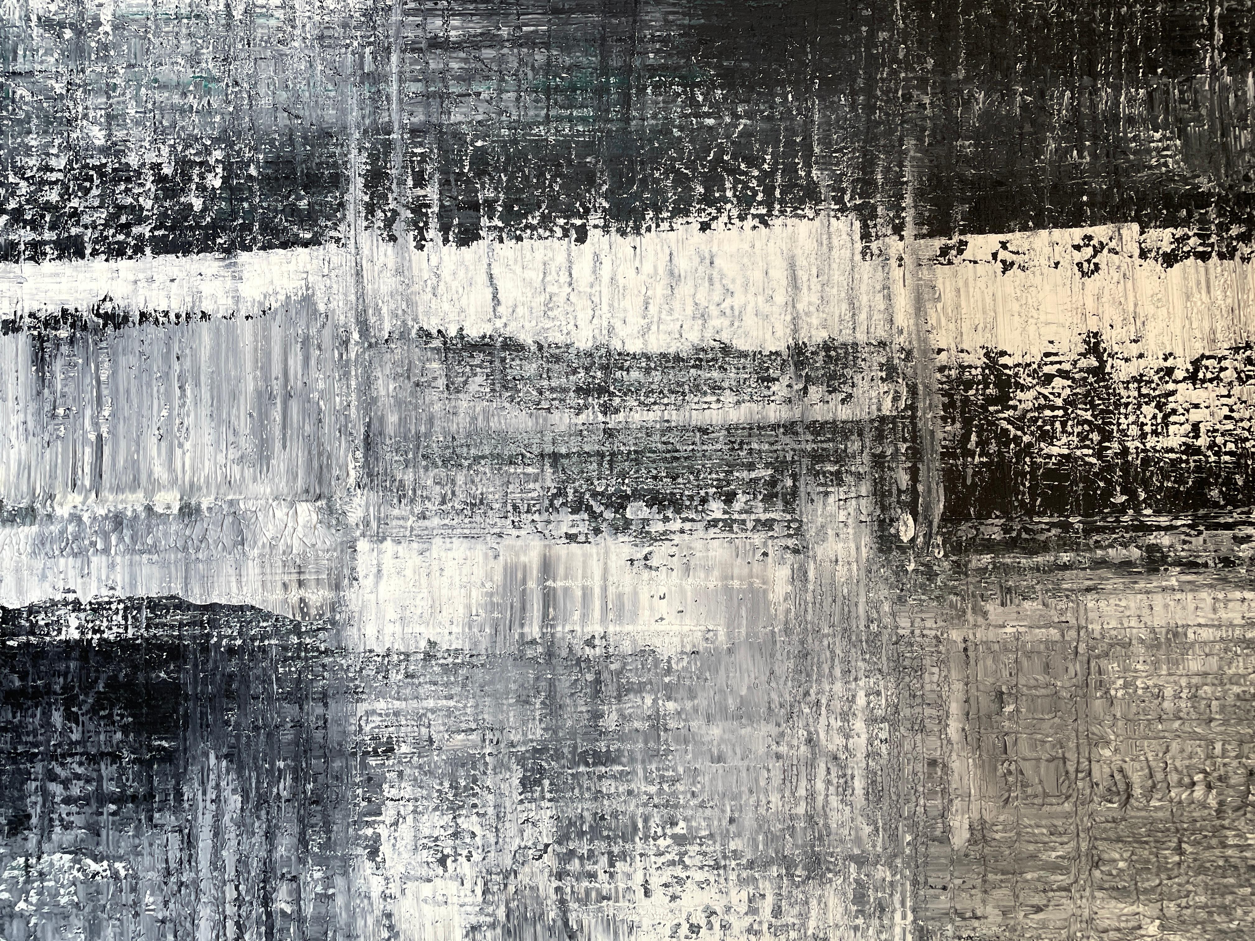 « Marshmallow Rising » de Frida Willis, expressionniste abstraite noire et blanche en vente 4