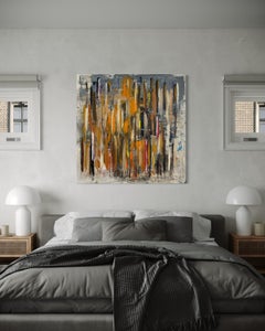 'Rollie With Angels' di Frida Willis - Astratto nei toni dell'ocra e della terra