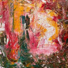 Arte astratta 'Sunset' Media mista colorata contemporanea di Frida