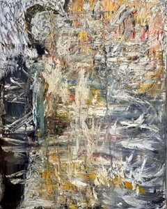 "Untitled" by Frida Willis - Black and Earth Tone Abstract Expressionist Art
