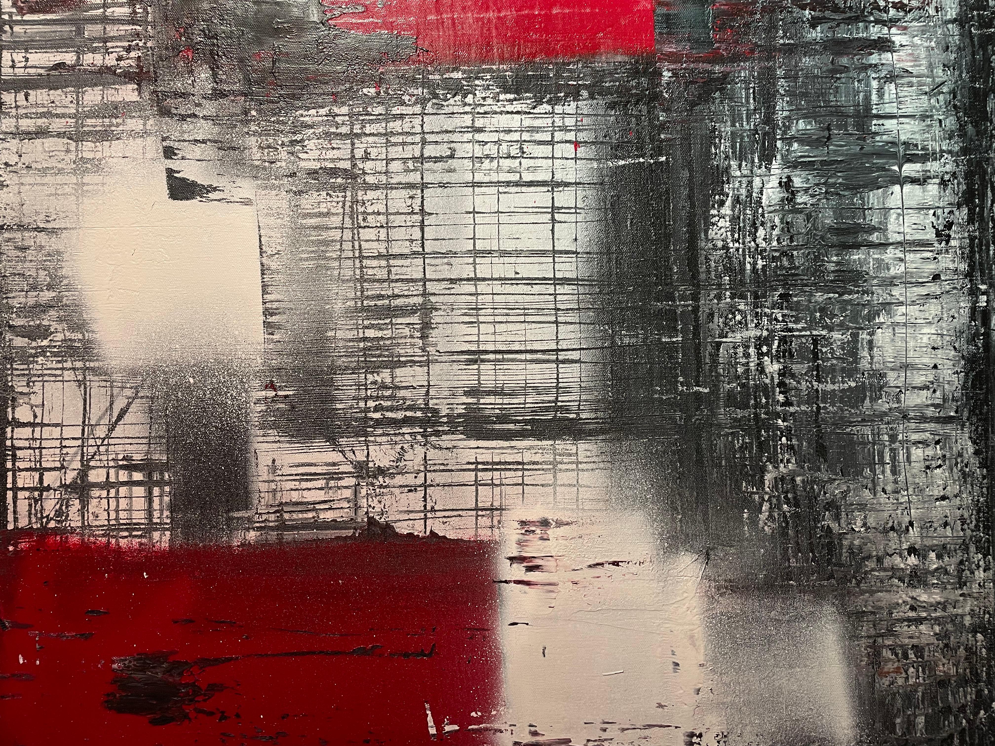 ‘Untitled’ Contemporary Abstract Expressionist Red/Black/White By Frida For Sale 4