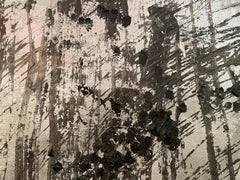 'Untitled'  Contemporary Abstract  Silver, Black, White  Oil On Canvas by Frida