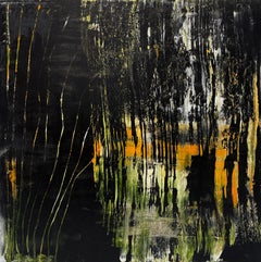"Untitled" - Original Textural Dark Layered Abstract Expressionist Oil Painting