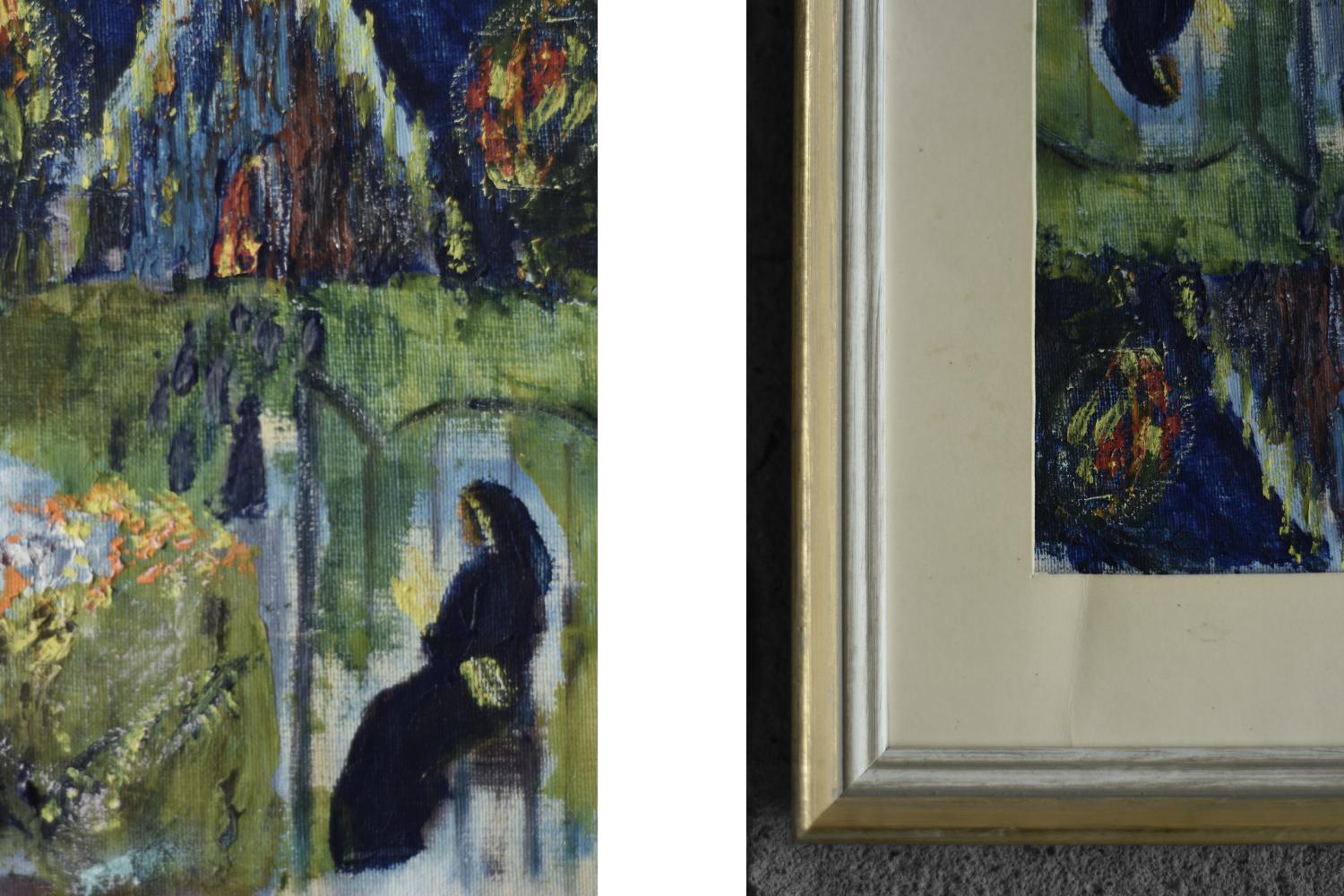 Swedish Frideborg Bryth, Finis Lordes, Oil on Board, 1950s, Framed For Sale