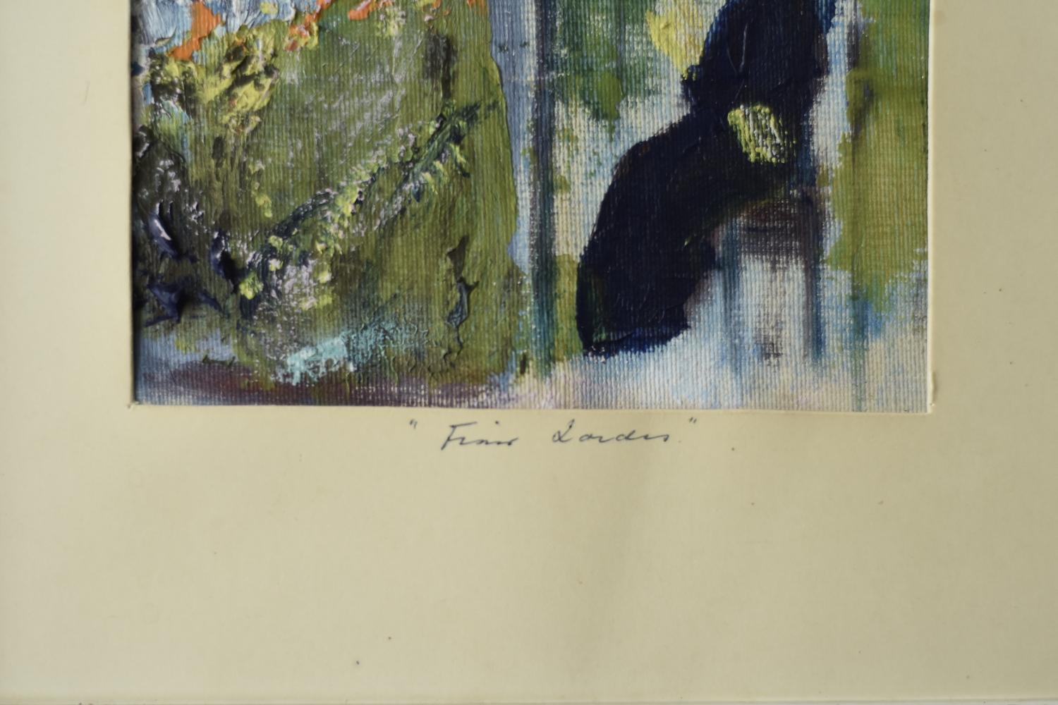 Frideborg Bryth, Finis Lordes, Oil on Board, 1950s, Framed In Good Condition For Sale In Warszawa, Mazowieckie