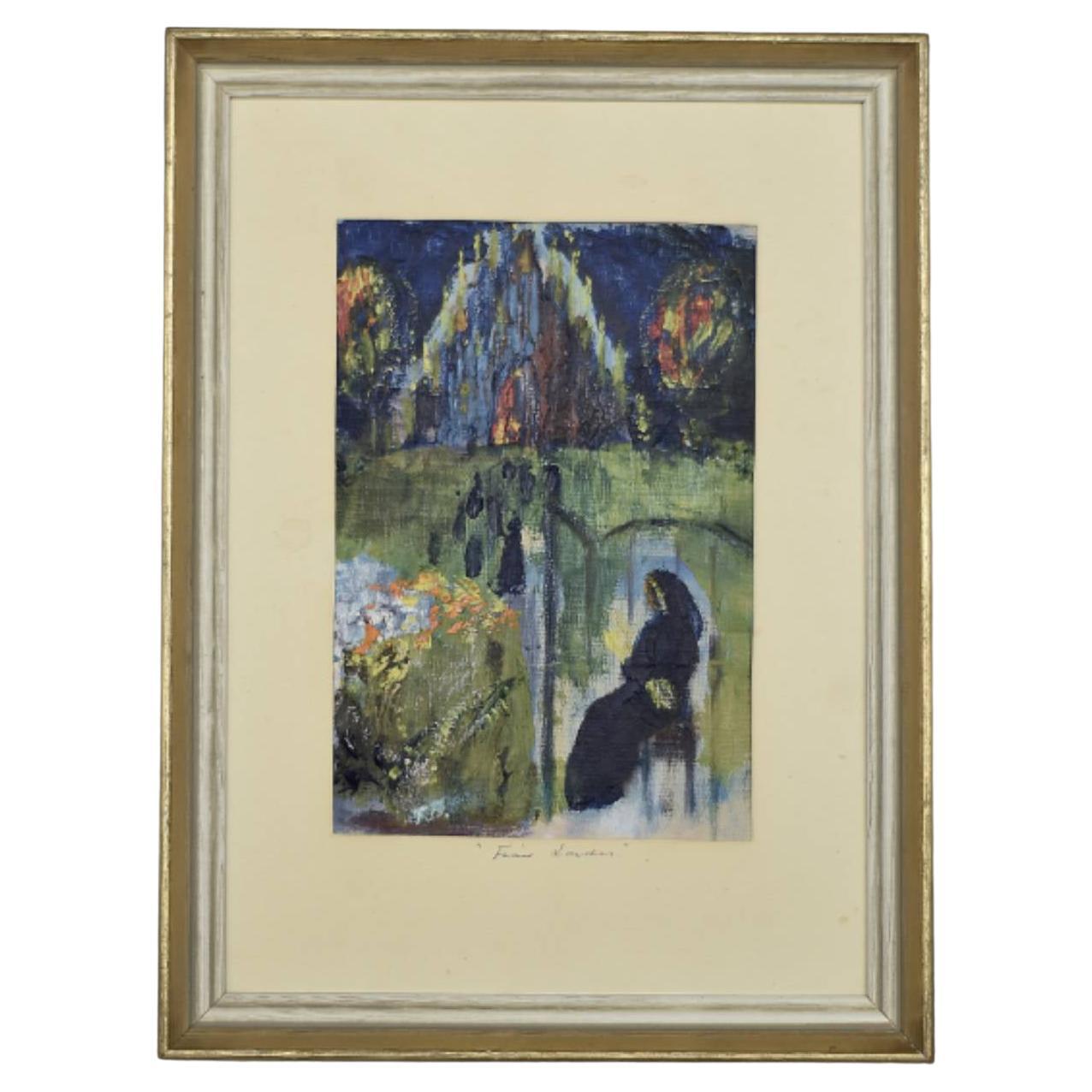 Frideborg Bryth, Finis Lordes, Oil on Board, 1950s, Framed For Sale