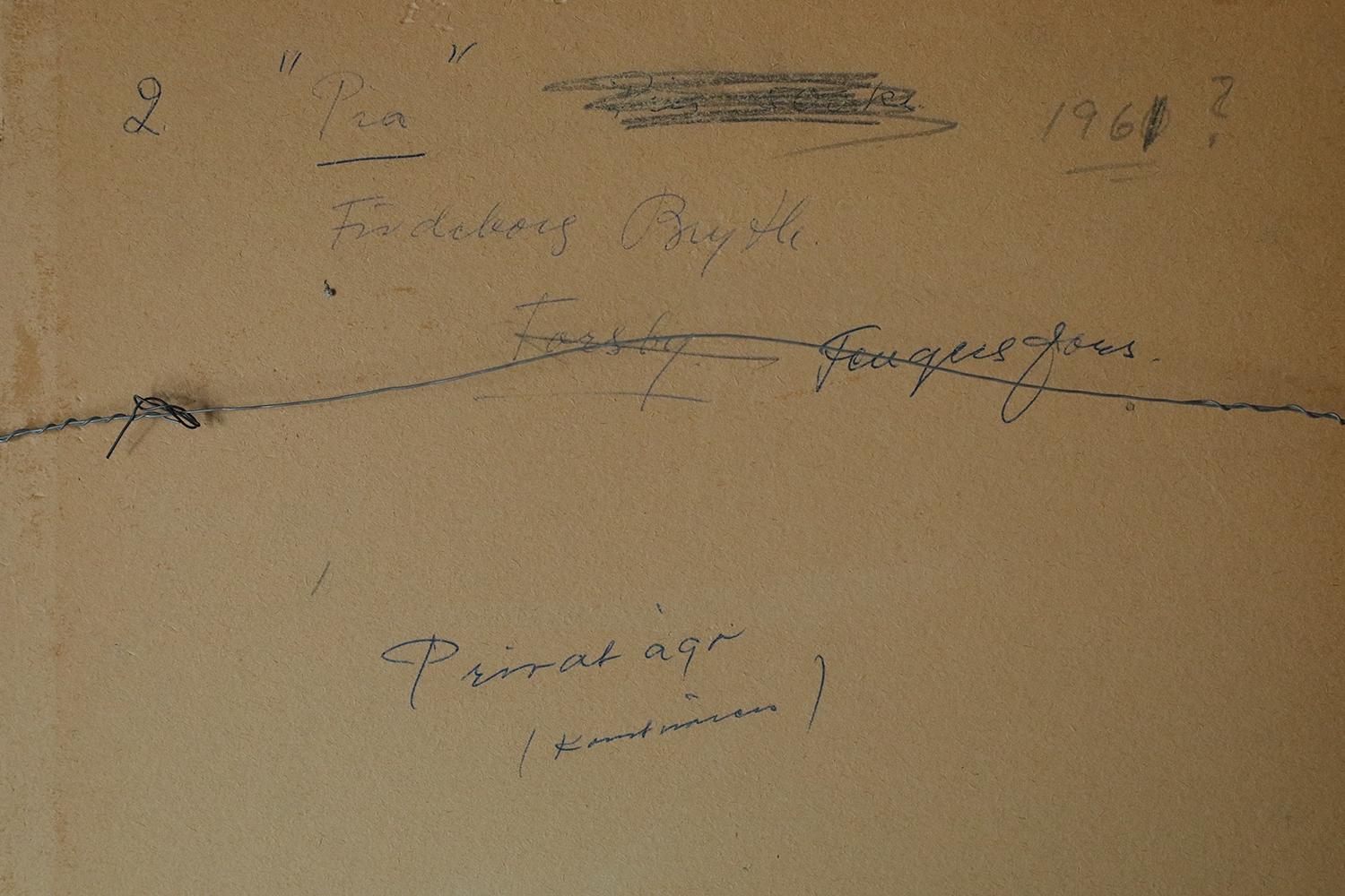 Frideborg Bryth, Gouache, 1961, gerahmt (Handbemalt) im Angebot