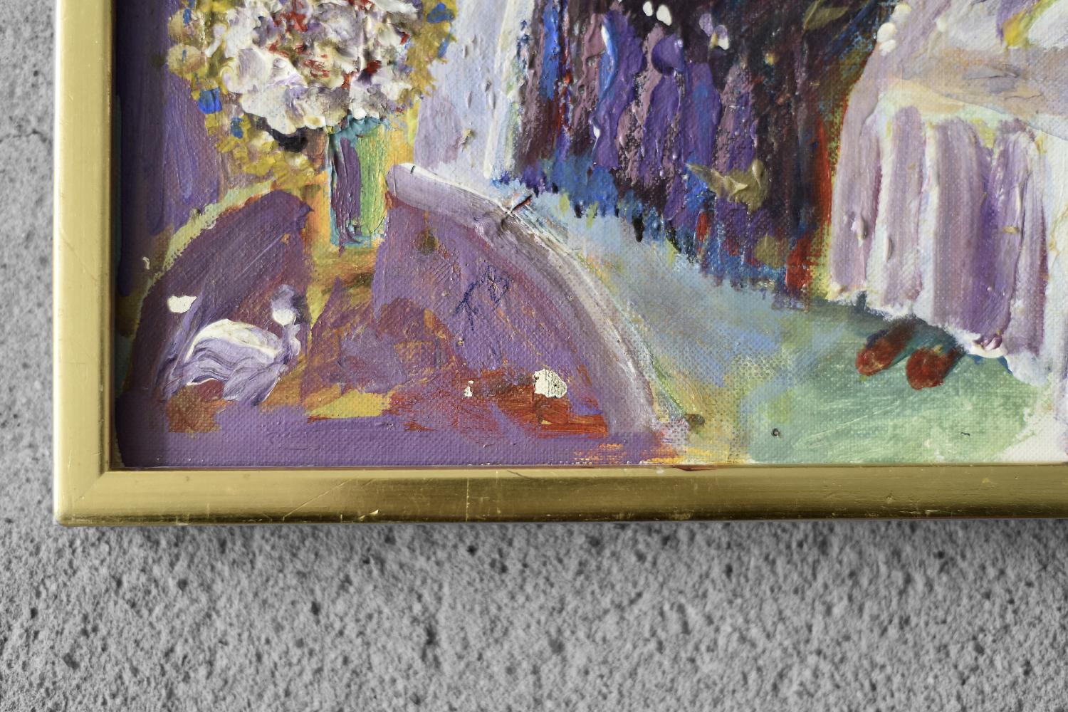 Frideborg Bryth, Patienter Privat, Öl auf Leinwand, 1950er Jahre, gerahmt im Zustand „Gut“ im Angebot in Warszawa, Mazowieckie