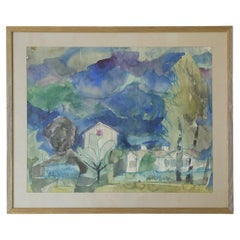 Frideborg Bryth, Acuarela, 1950, Enmarcado