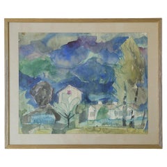 Frideborg Bryth, aquarelle, 1950, encadrée