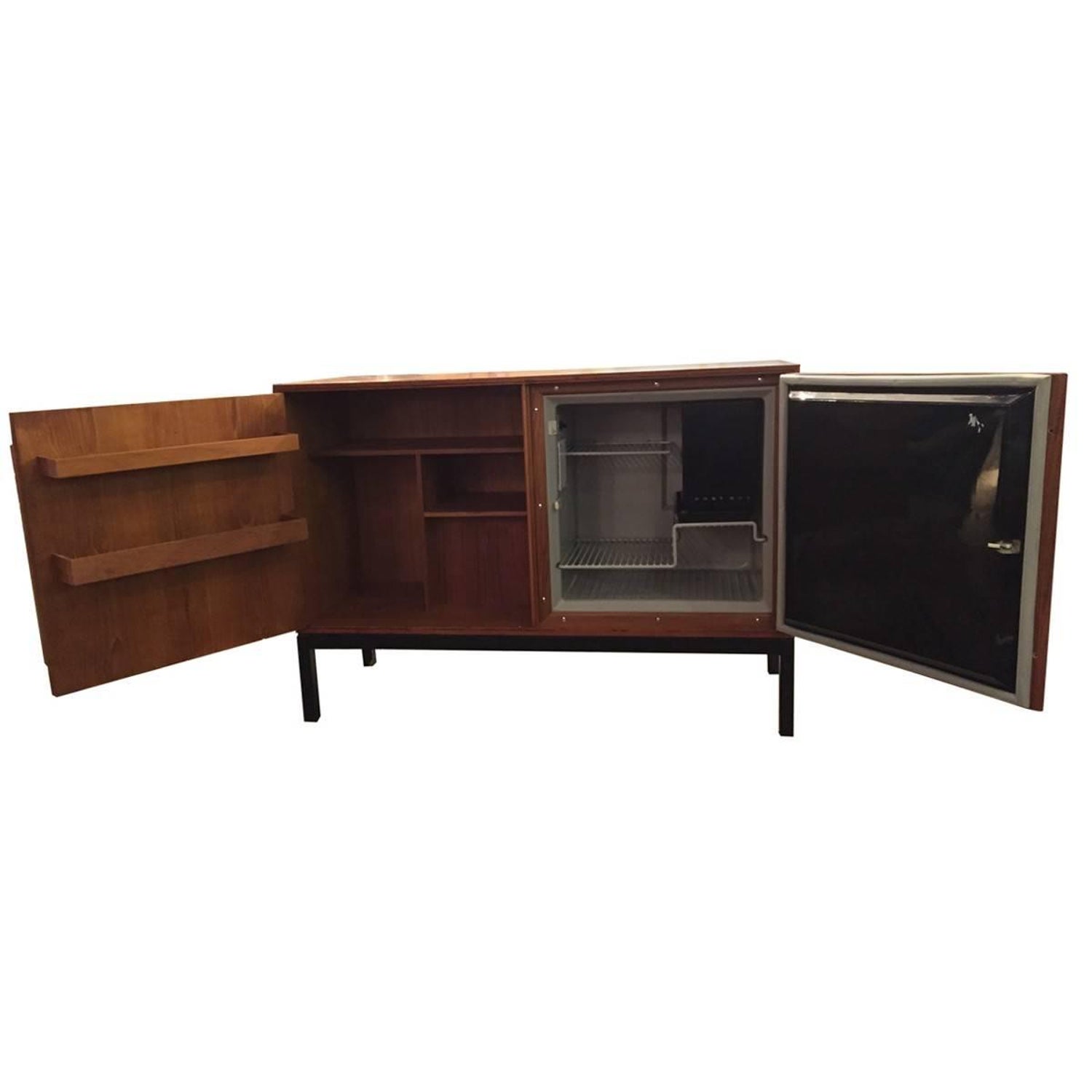 Fridge Midcentury Silkeborg Danish Bar Cabinet With Hidden Fridge