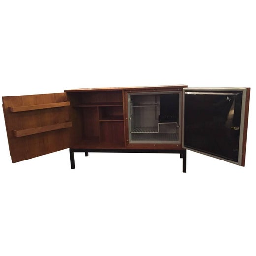 Fridge Midcentury Silkeborg Danish Bar Cabinet With Hidden Fridge